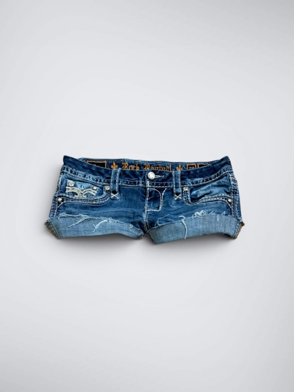 Rock Revival Low Rise Micro Denim Shorts - Picture 2 of 6